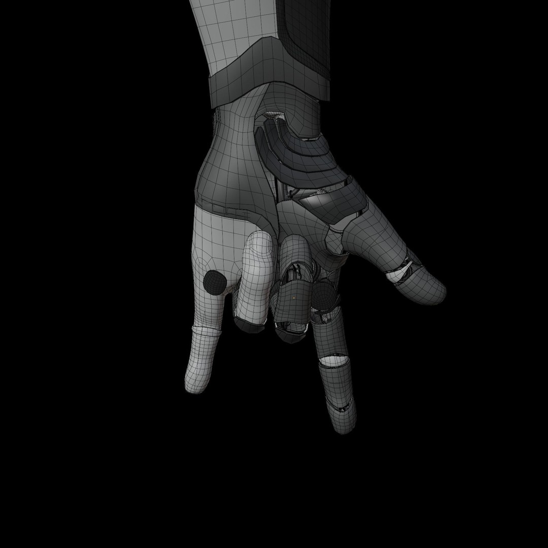 FPS Hand Anatomy Mechanical 3D Model – Rigged PBR Asset for Blender - View 21