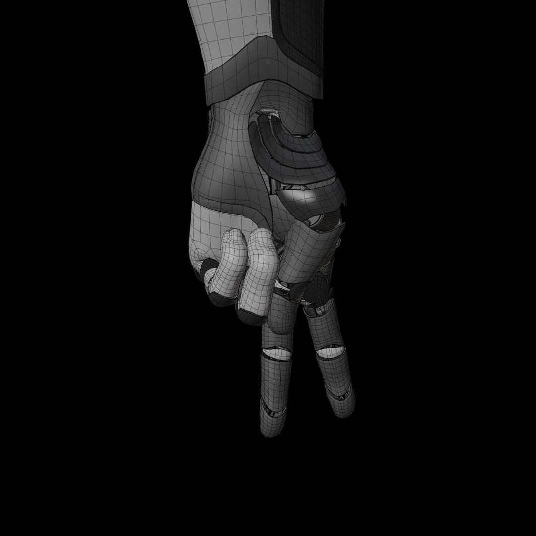 FPS Hand Anatomy Mechanical 3D Model – Rigged PBR Asset for Blender - View 22