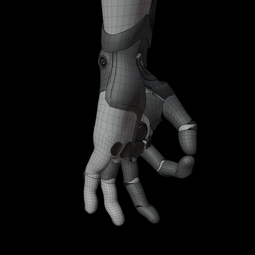FPS Hand Anatomy Mechanical 3D Model – Rigged PBR Asset for Blender - View 24