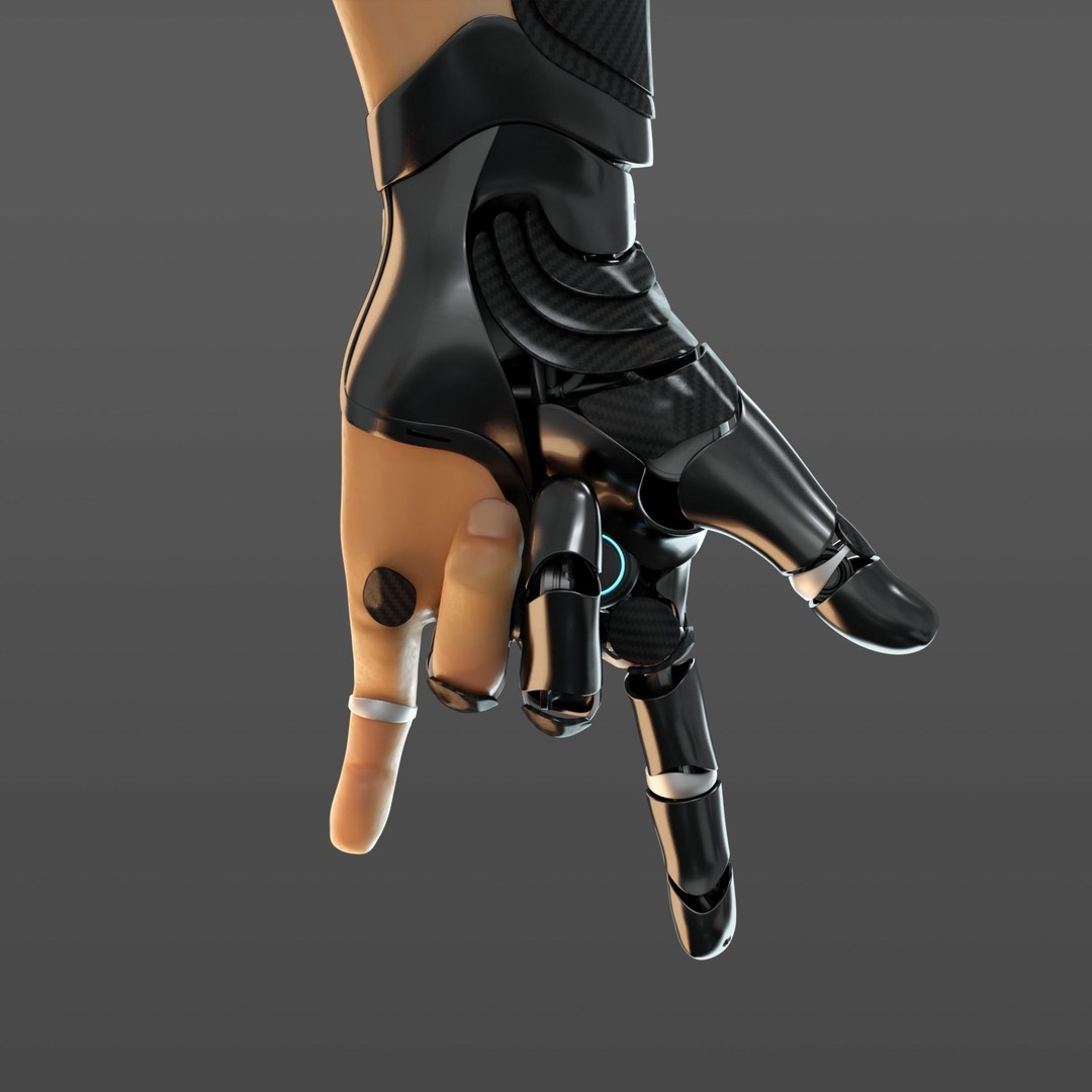 FPS Hand Anatomy Mechanical 3D Model – Rigged PBR Asset for Blender - View 3