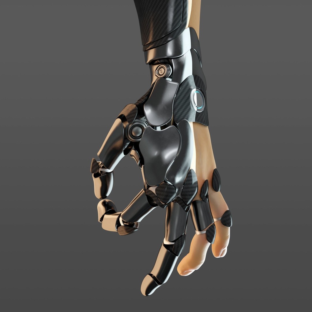 FPS Hand Anatomy Mechanical 3D Model – Rigged PBR Asset for Blender - View 4