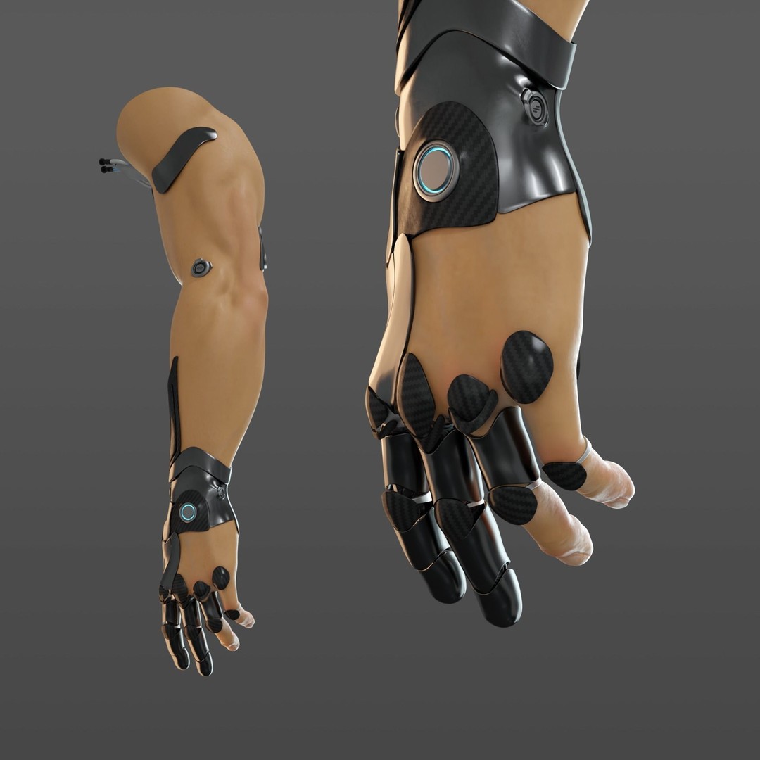 FPS Hand Anatomy Mechanical 3D Model – Rigged PBR Asset for Blender - View 7