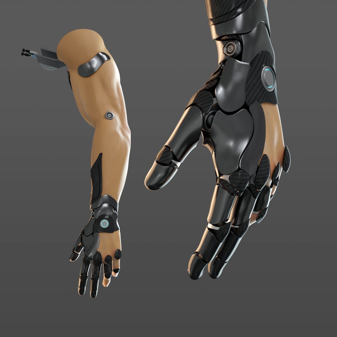 FPS Hand Anatomy Mechanical 3D Model – Rigged PBR Asset for Blender - View 8