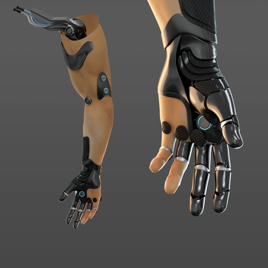 FPS Hand Anatomy Mechanical 3D Model – Rigged PBR Asset for Blender - View 9