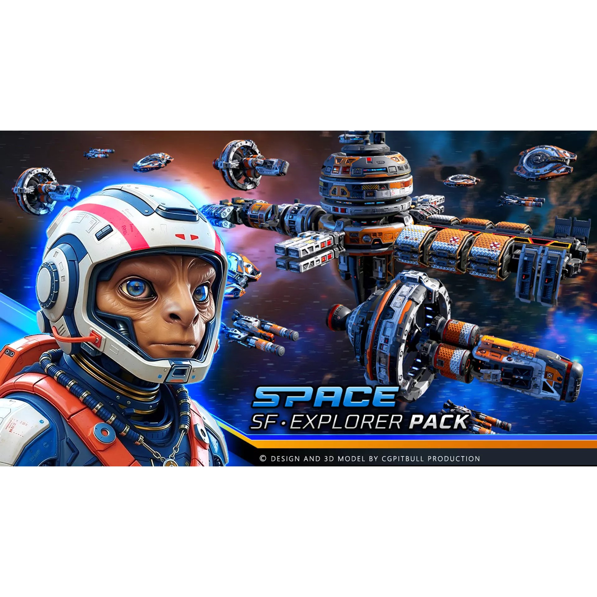 SPACE Explorer Pack - Low-Poly Game-Ready 3D Model - View 2