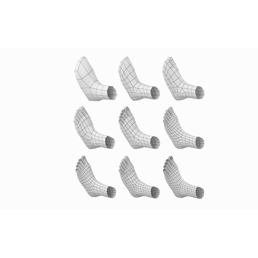 Human Foot Base Mesh Kit 3D Model – Anatomically Accurate Low Poly FBX - View 10