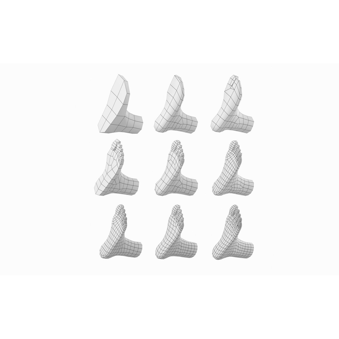 Human Foot Base Mesh Kit 3D Model – Anatomically Accurate Low Poly FBX - View 11