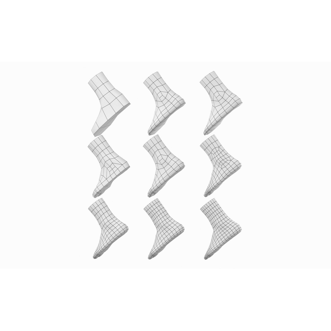 Human Foot Base Mesh Kit 3D Model – Anatomically Accurate Low Poly FBX - View 8