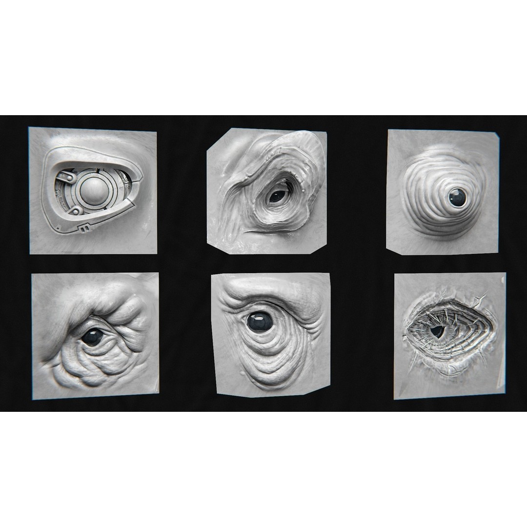 High Detailed Eye 3D Model – Creature Eye Sculpts for ZBrush & Blender - View 11