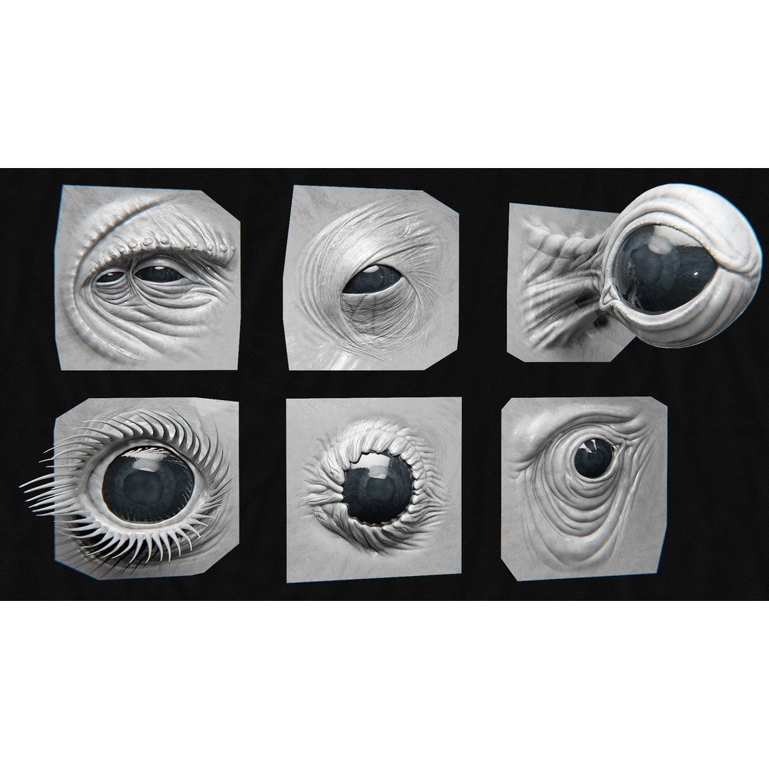 High Detailed Eye 3D Model – Creature Eye Sculpts for ZBrush & Blender - View 13
