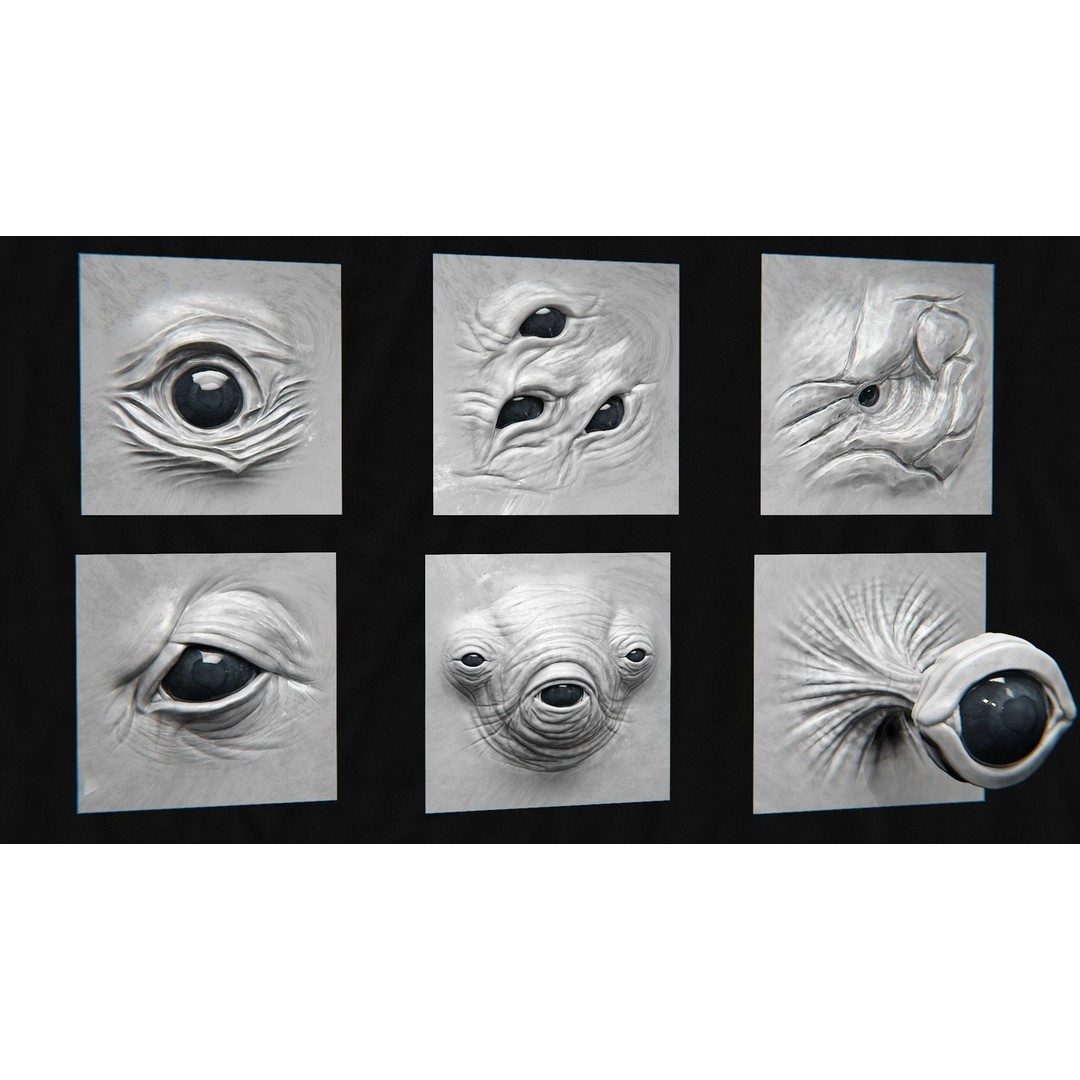 High Detailed Eye 3D Model – Creature Eye Sculpts for ZBrush & Blender - View 9