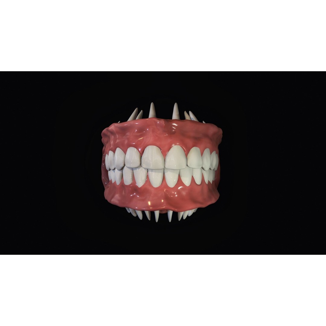 Teeth 3D Model – Low Poly Character Mouth with Animation - View 3