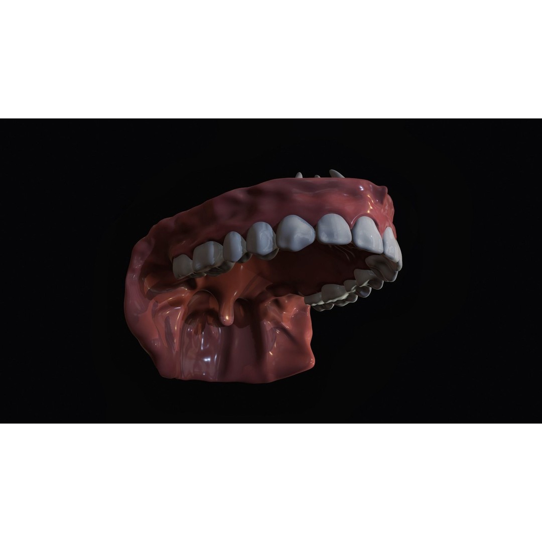 Teeth 3D Model – Low Poly Character Mouth with Animation - View 7