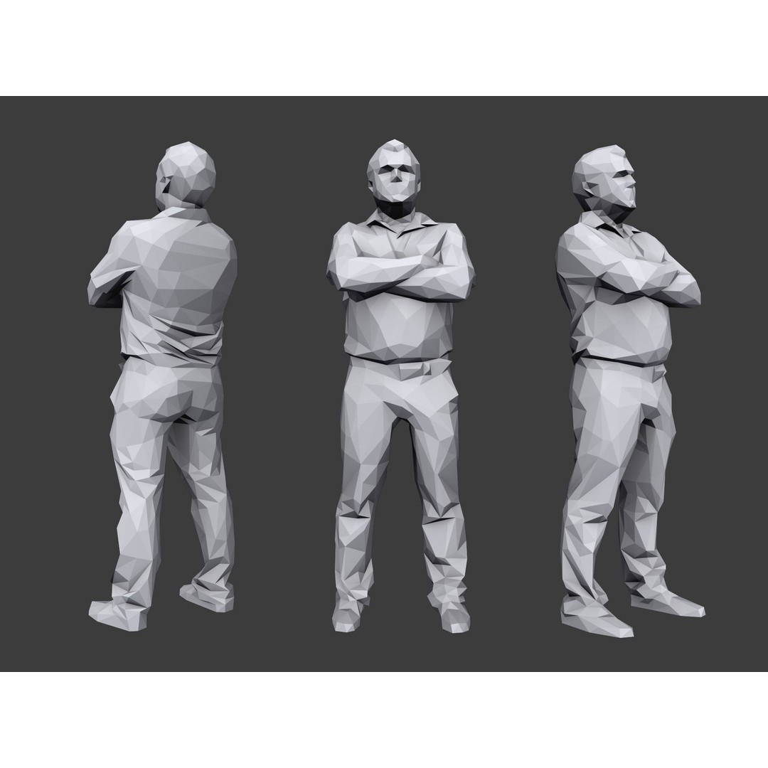 Casual Character 3D Model – Low Poly Stylized People for Archviz - View 4