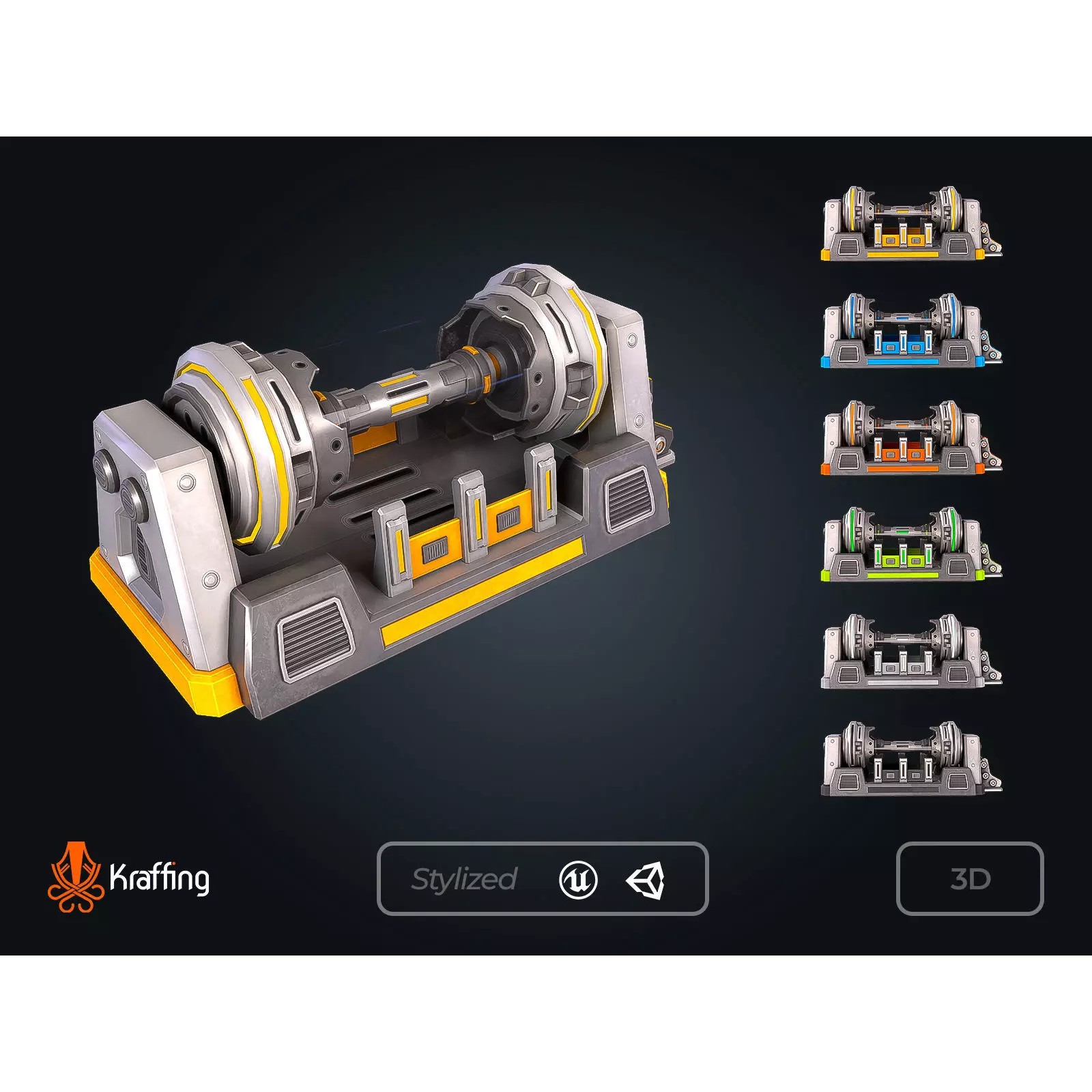 SCI-FI Reactor V1 - Low-Poly Game-Ready 3D Model - View 2