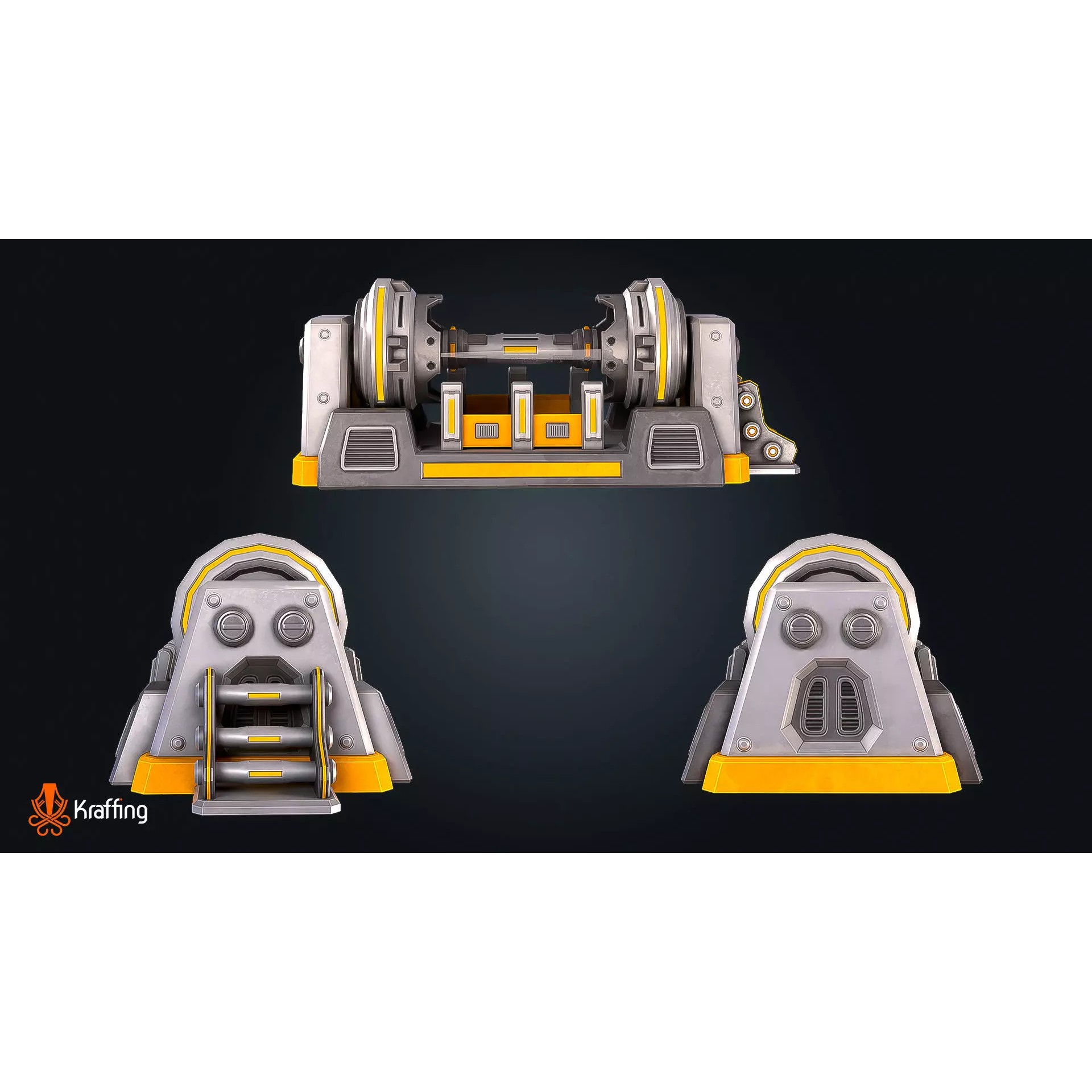 SCI-FI Reactor V1 - Low-Poly Game-Ready 3D Model - View 8