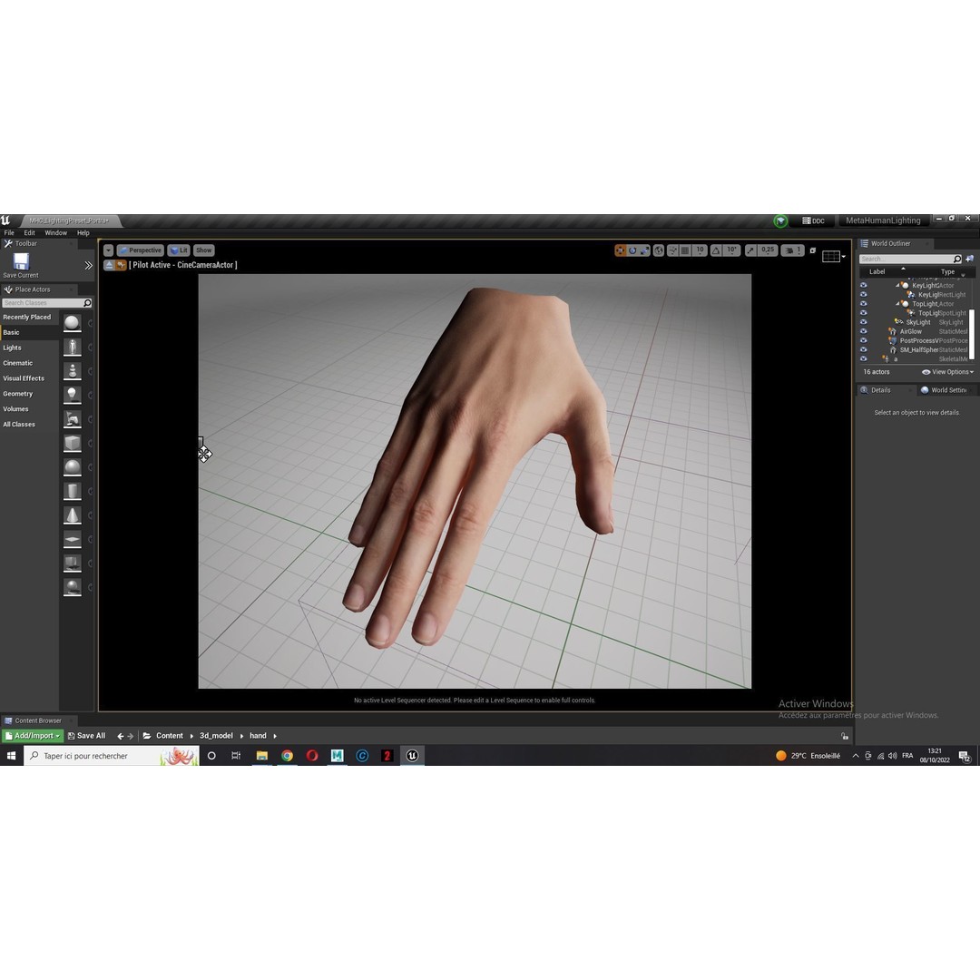 Realistic Hand 3D Model – Low Poly Rigged Character for VR, FBX, Blender - View 13