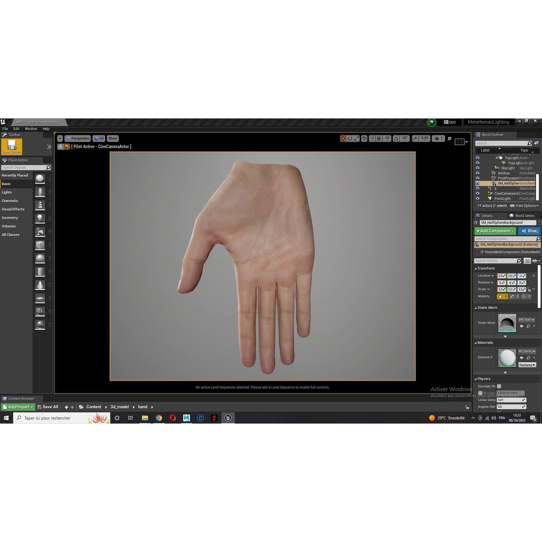 Realistic Hand 3D Model – Low Poly Rigged Character for VR, FBX, Blender - View 14