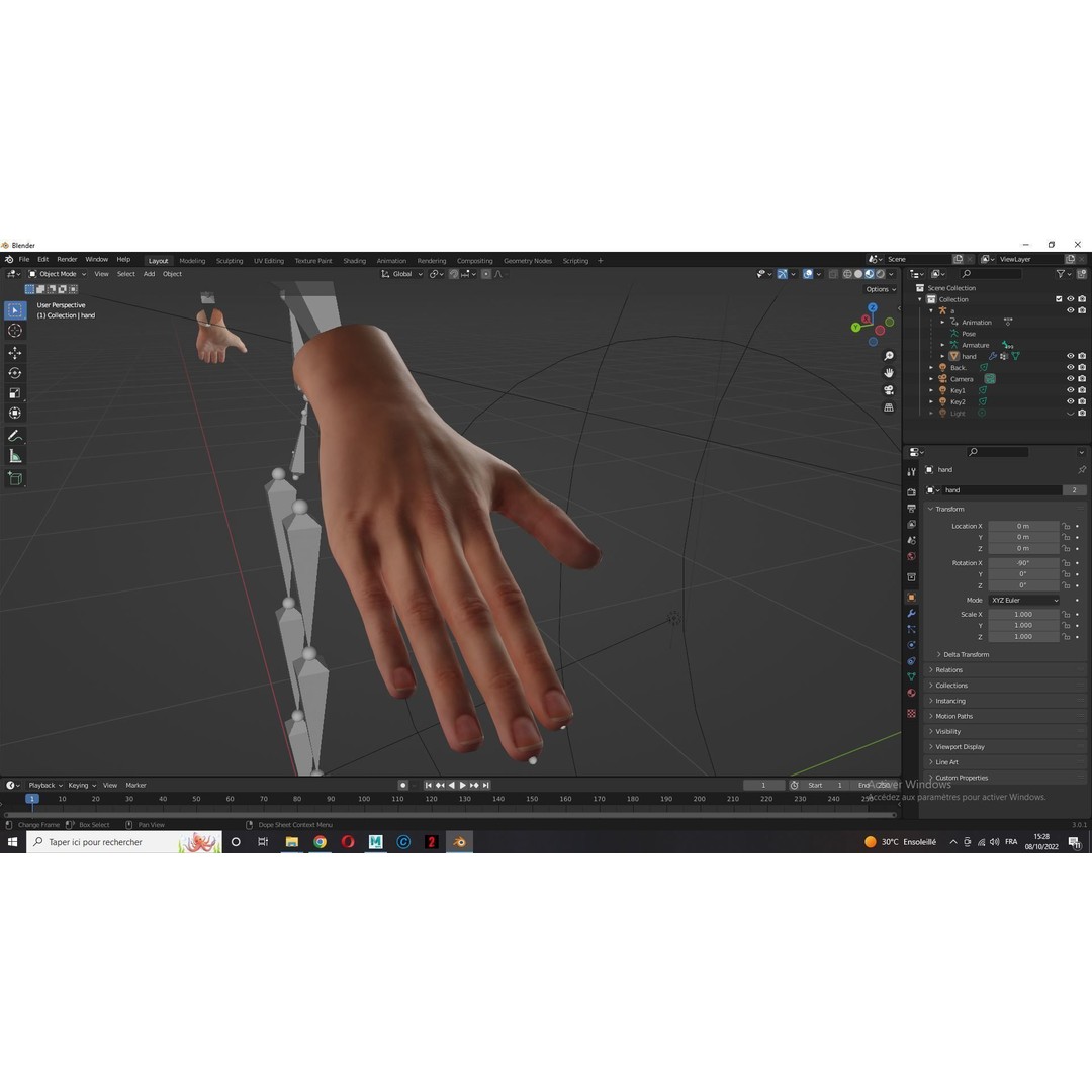 Realistic Hand 3D Model – Low Poly Rigged Character for VR, FBX, Blender - View 16