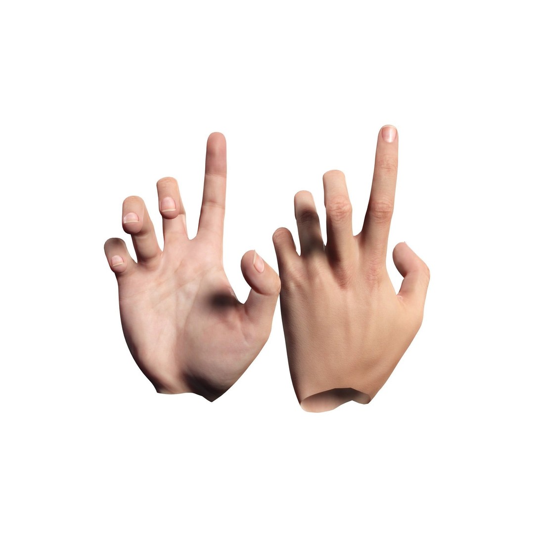 Realistic Hand 3D Model – Low Poly Rigged Character for VR, FBX, Blender - View 3