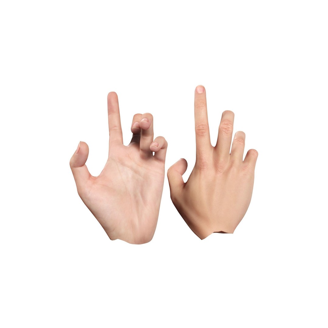 Realistic Hand 3D Model – Low Poly Rigged Character for VR, FBX, Blender - View 4