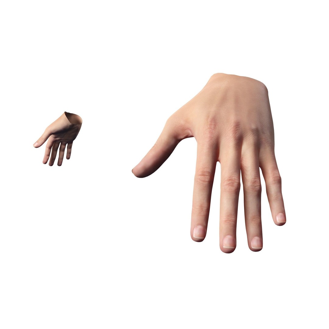 Realistic Hand 3D Model – Low Poly Rigged Character for VR, FBX, Blender - View 5