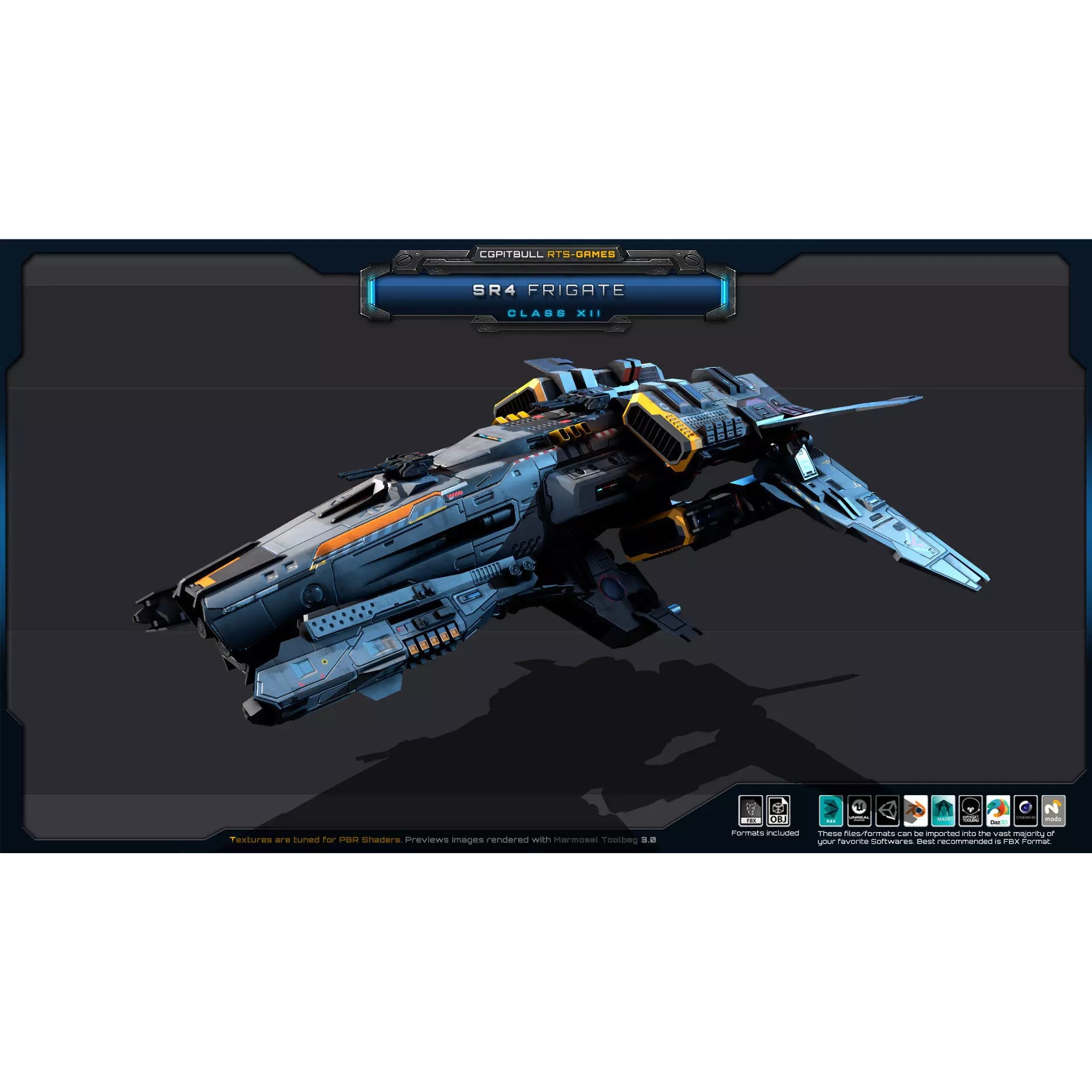 SR - Starships PACK - Low-Poly Game-Ready 3D Model - View 20