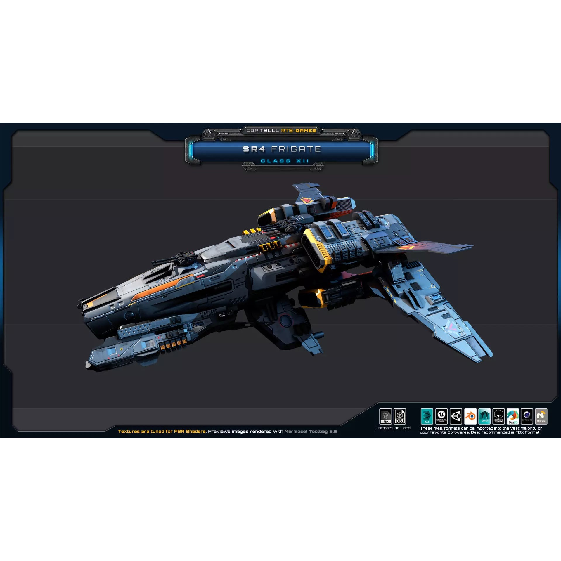 SR - Starships PACK - Low-Poly Game-Ready 3D Model - View 22