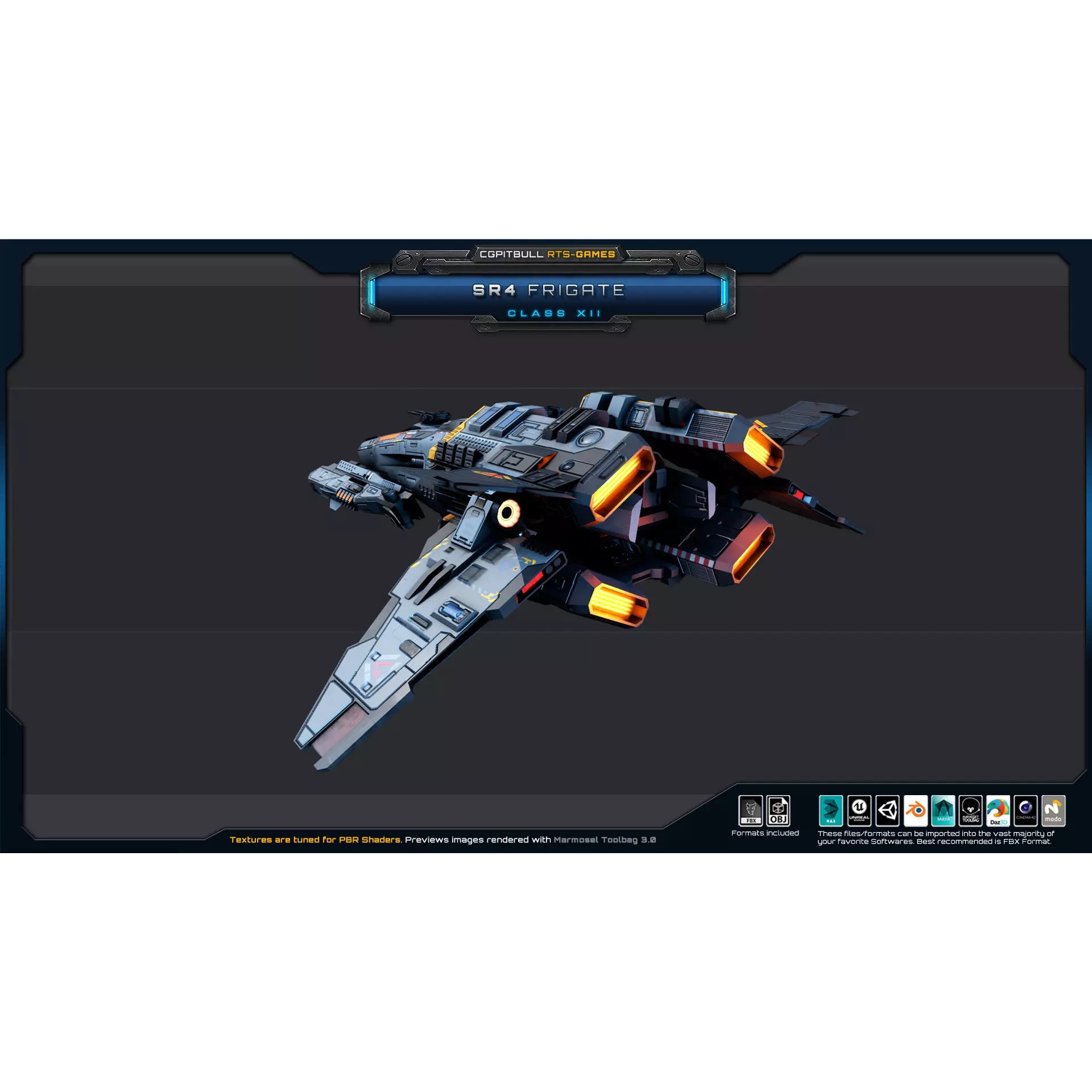 SR - Starships PACK - Low-Poly Game-Ready 3D Model - View 25
