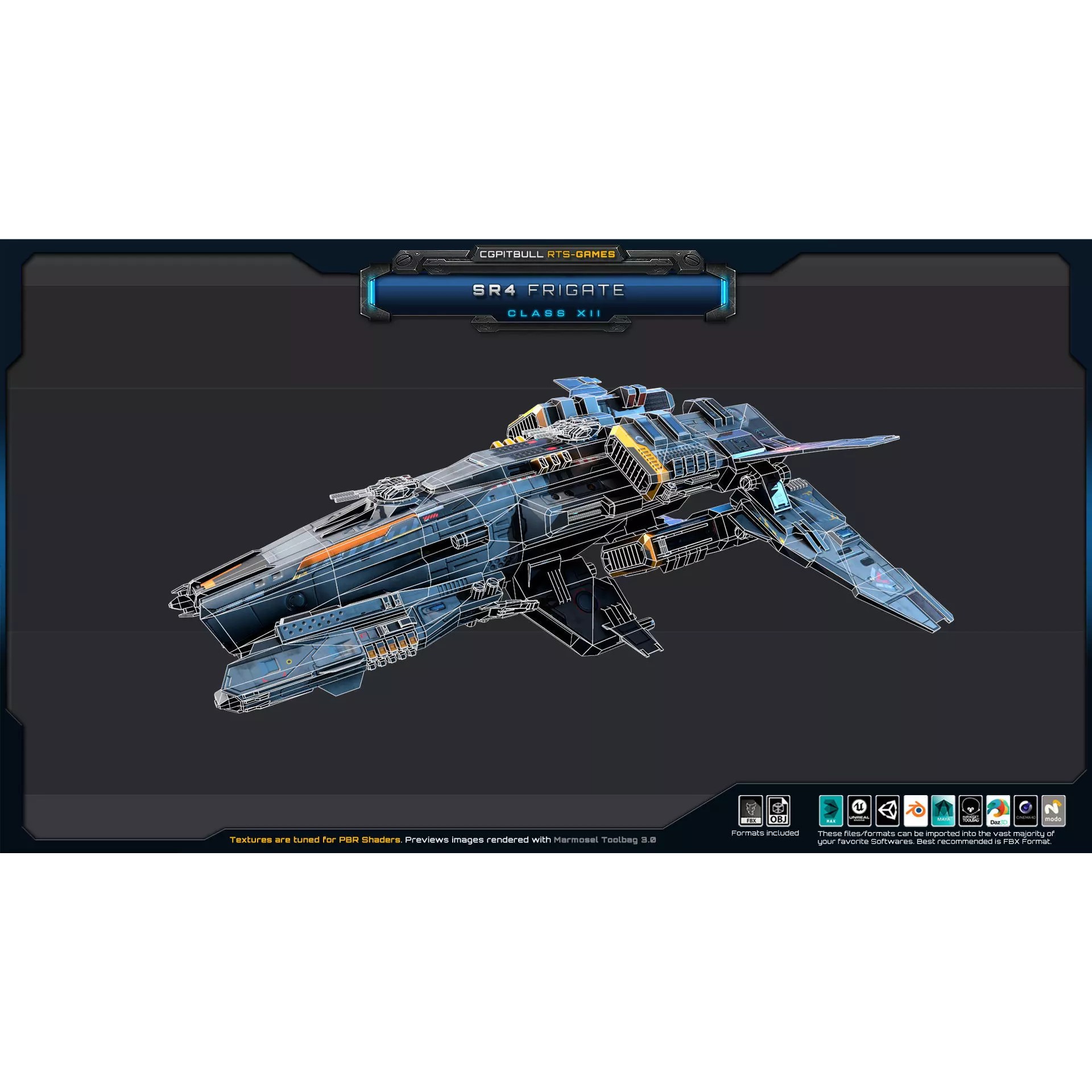 SR - Starships PACK - Low-Poly Game-Ready 3D Model - View 27