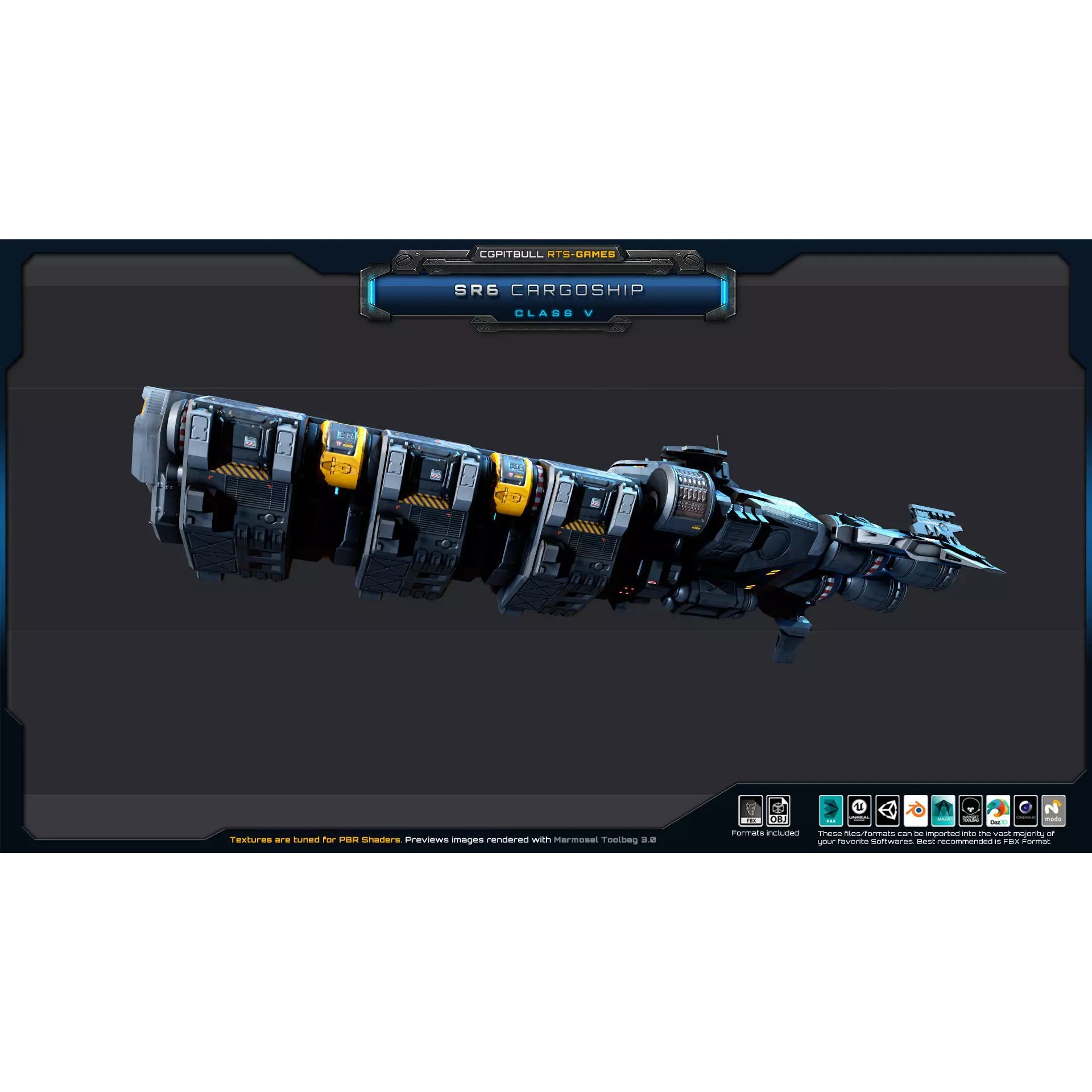SR - Starships PACK - Low-Poly Game-Ready 3D Model - View 40