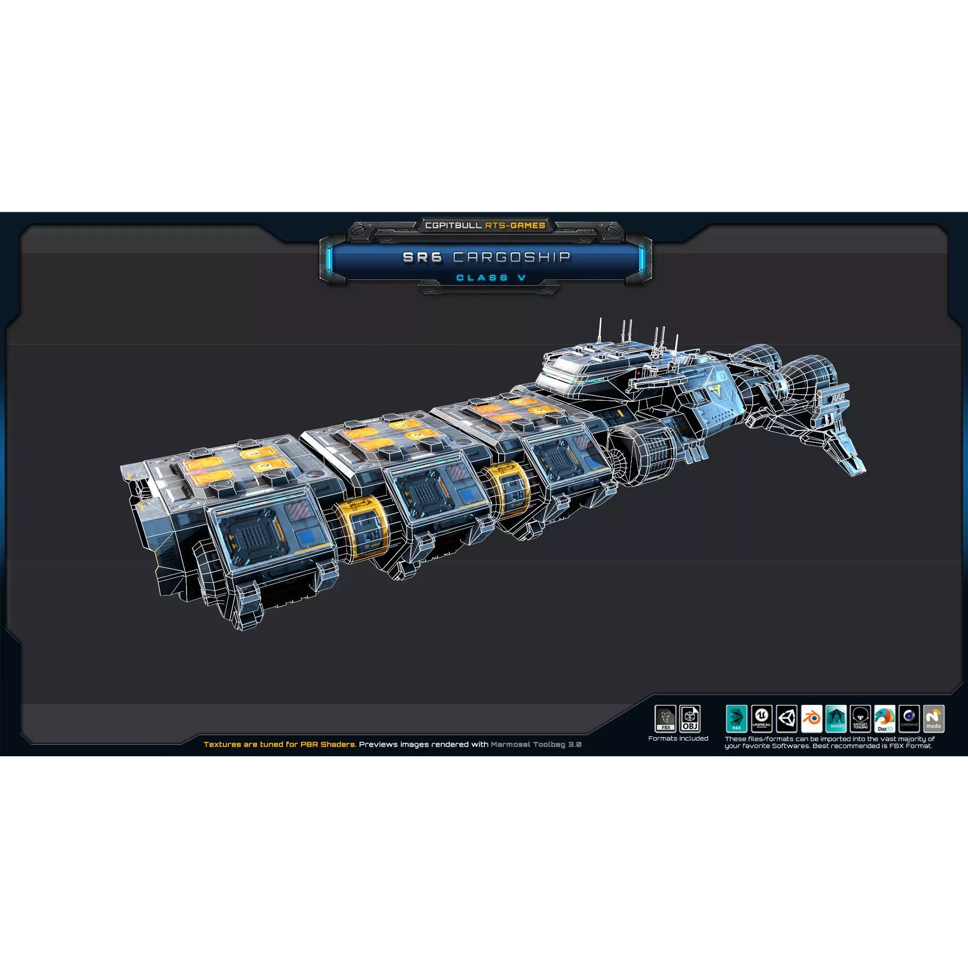 SR - Starships PACK - Low-Poly Game-Ready 3D Model - View 41