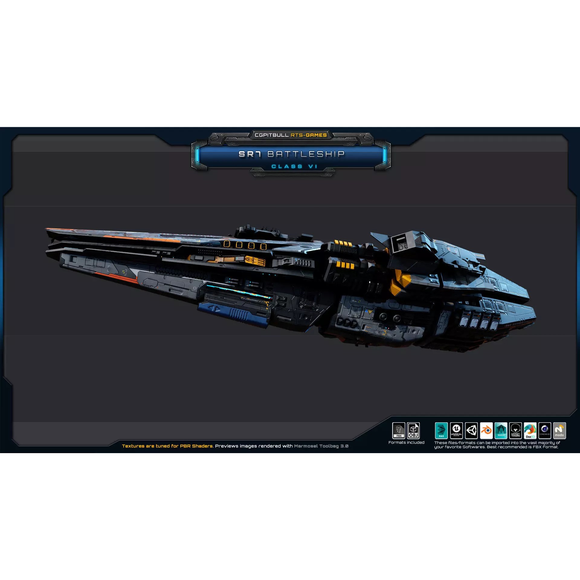SR - Starships PACK - Low-Poly Game-Ready 3D Model - View 47