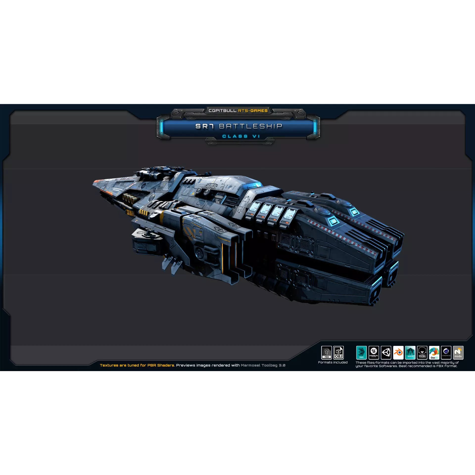 SR - Starships PACK - Low-Poly Game-Ready 3D Model - View 48