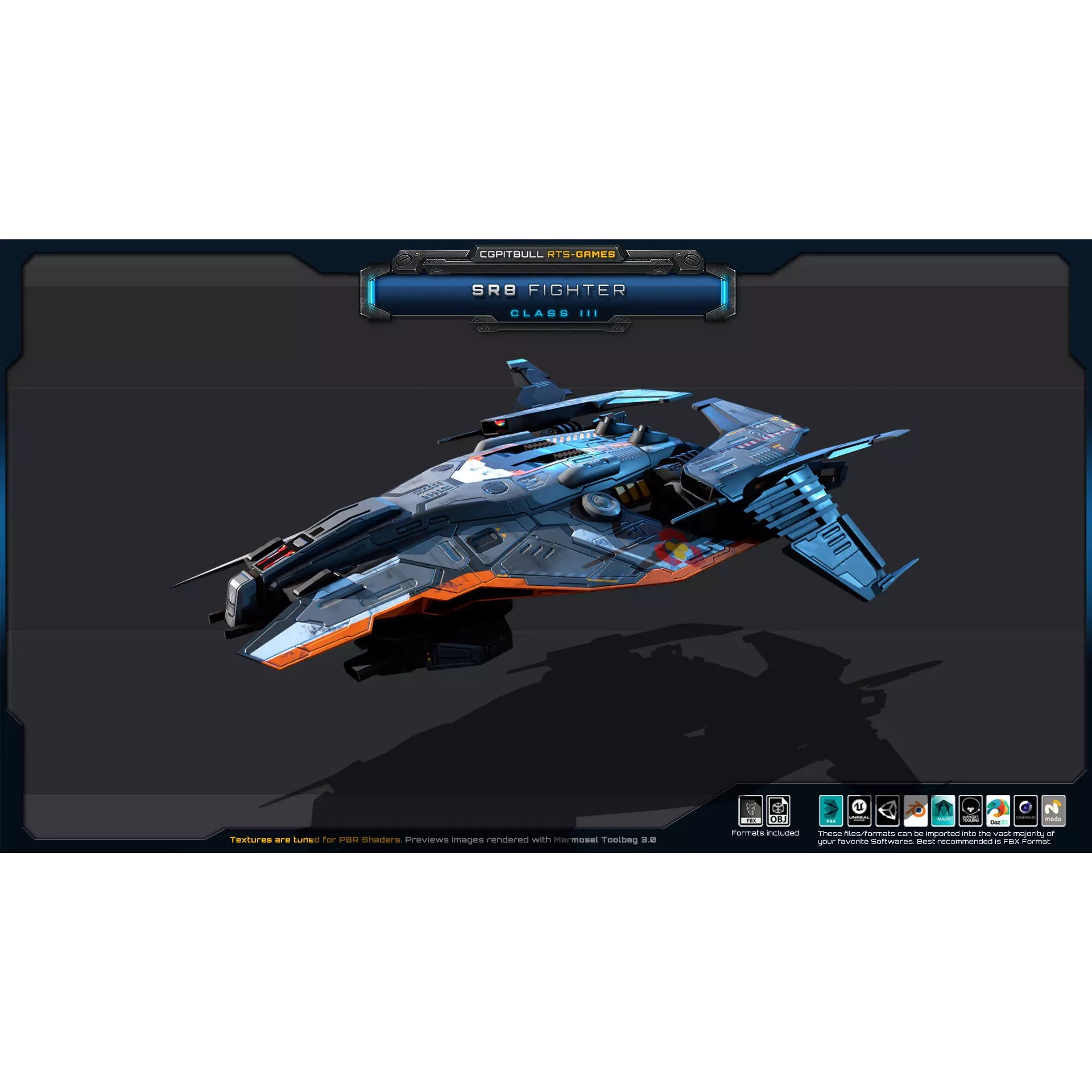 SR - Starships PACK - Low-Poly Game-Ready 3D Model - View 51
