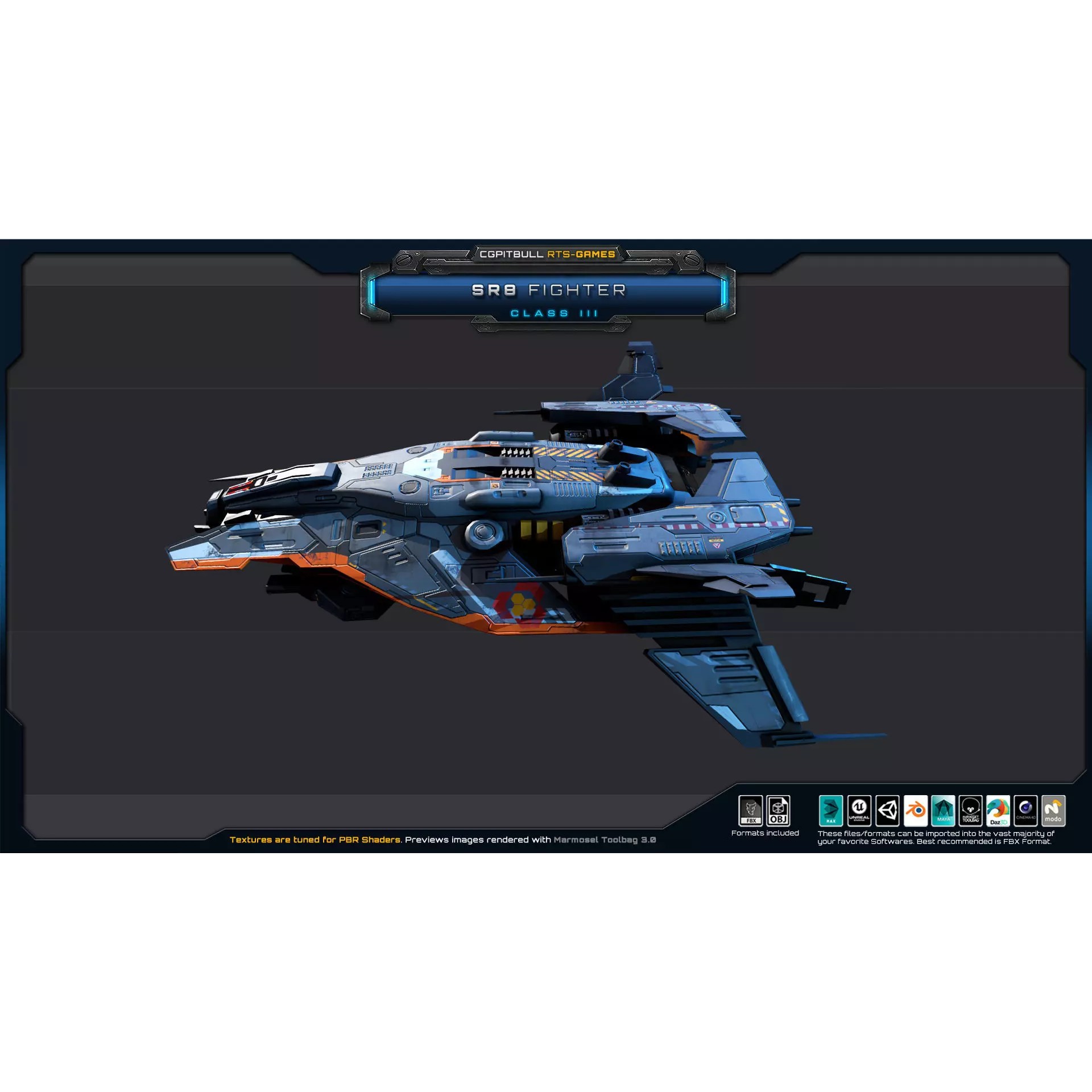 SR - Starships PACK - Low-Poly Game-Ready 3D Model - View 52