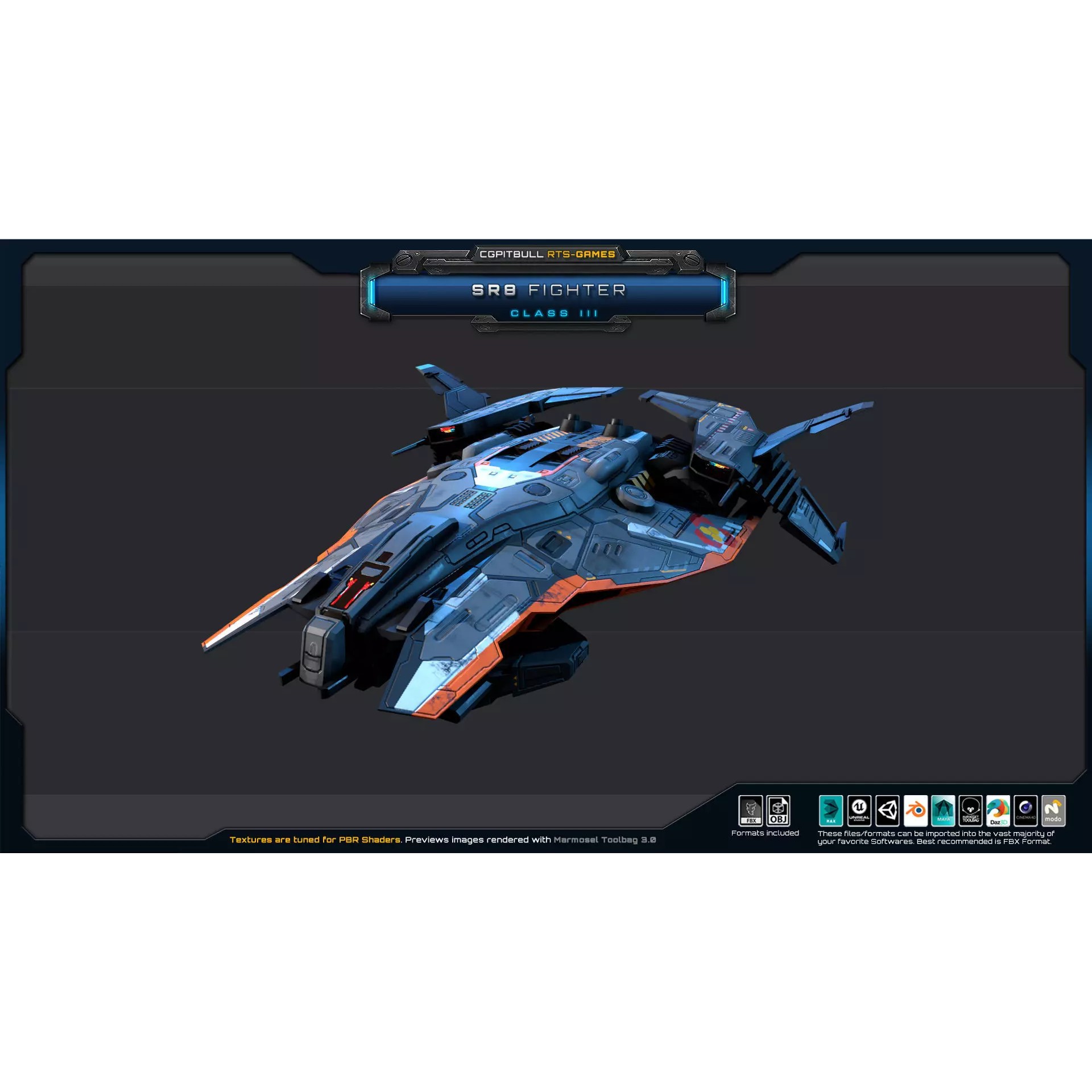 SR - Starships PACK - Low-Poly Game-Ready 3D Model - View 53