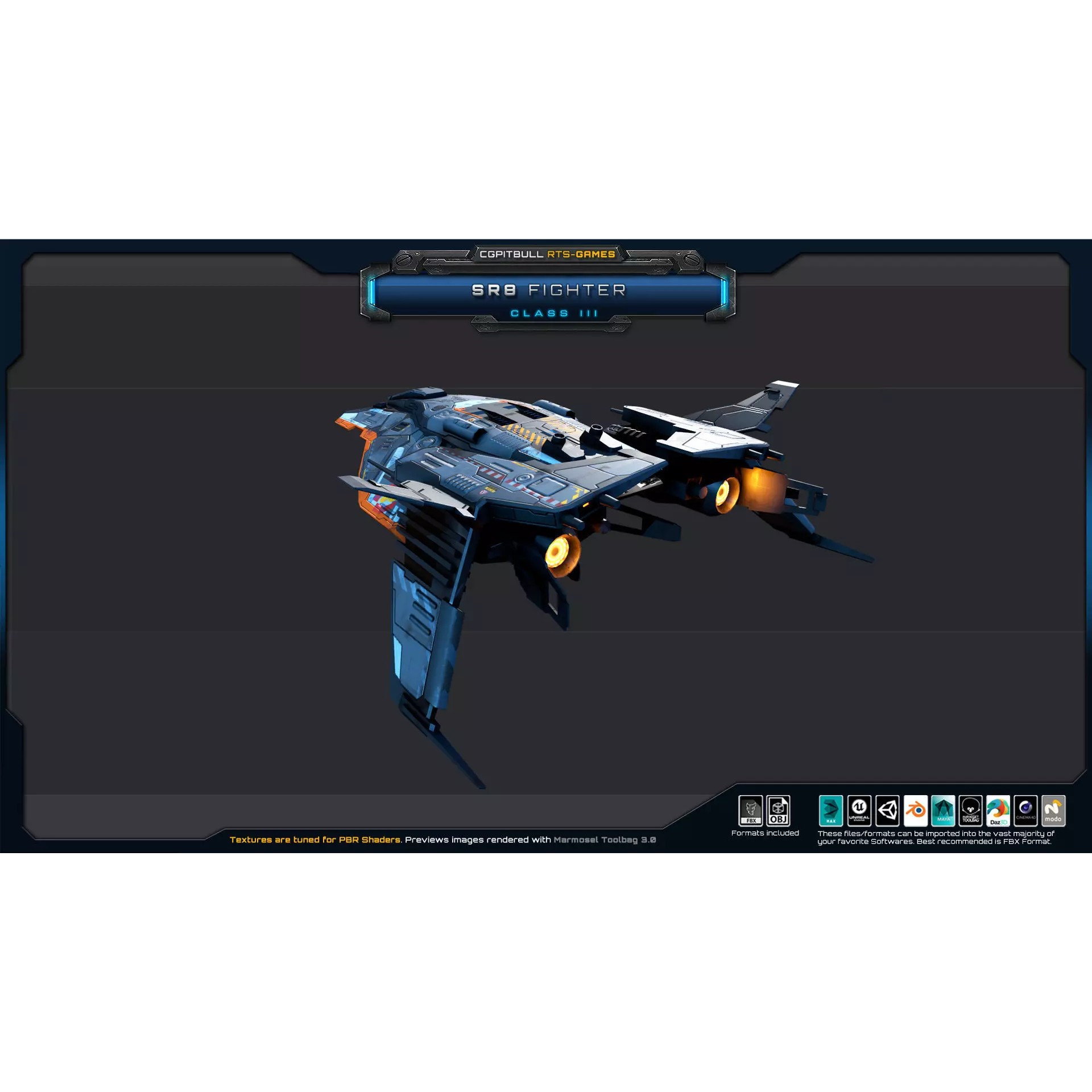 SR - Starships PACK - Low-Poly Game-Ready 3D Model - View 54
