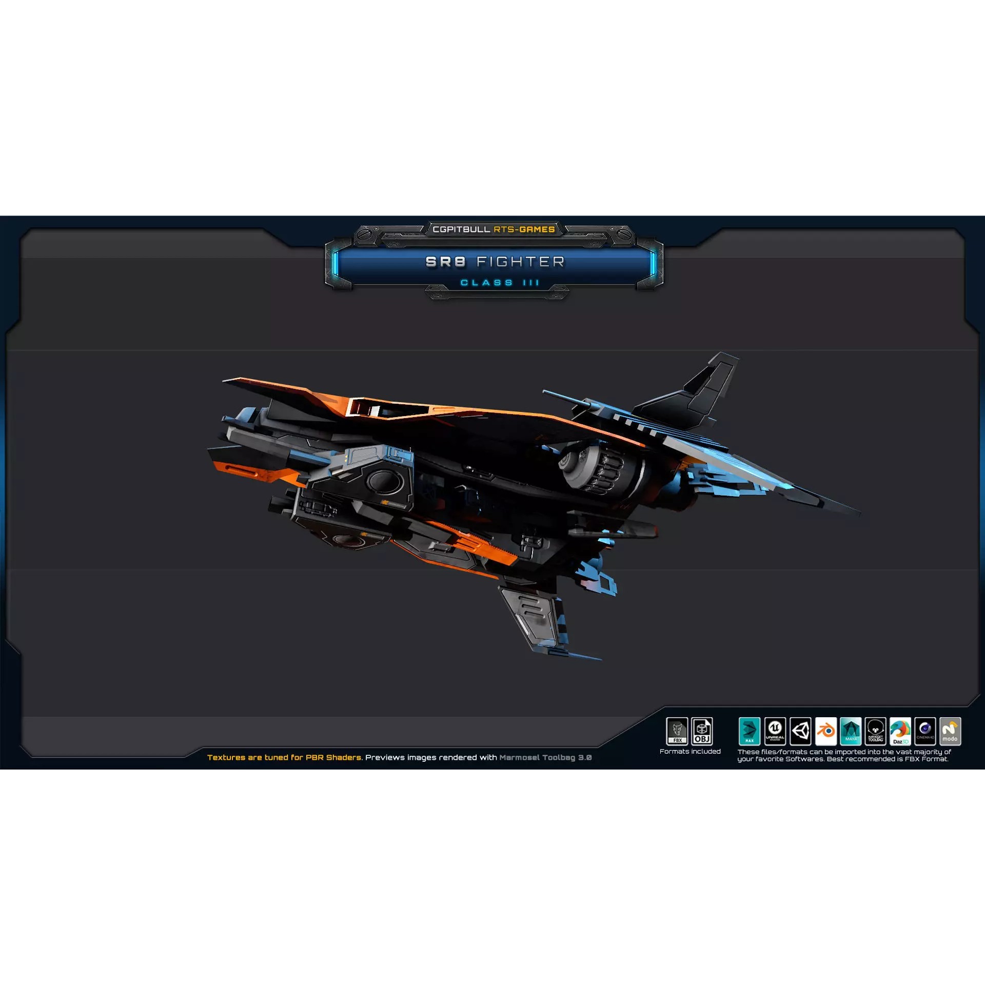 SR - Starships PACK - Low-Poly Game-Ready 3D Model - View 55