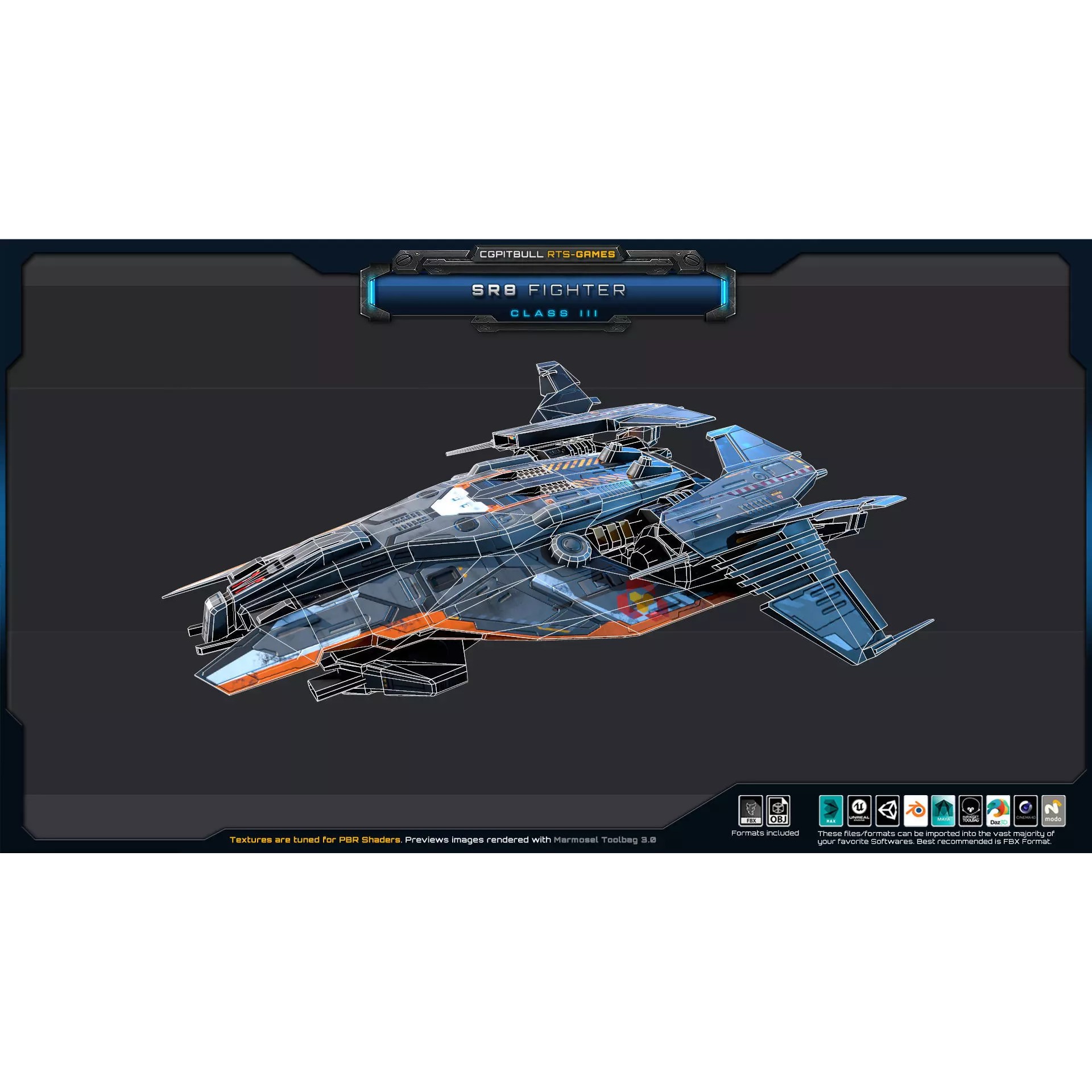 SR - Starships PACK - Low-Poly Game-Ready 3D Model - View 56