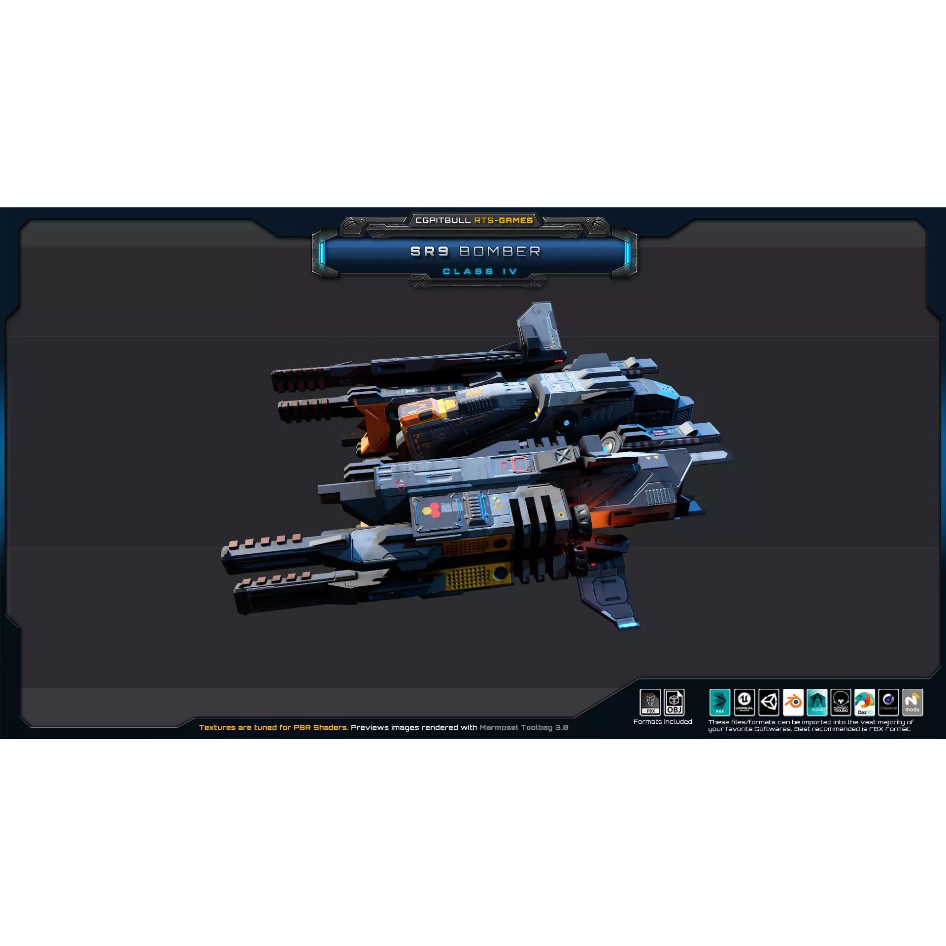 SR - Starships PACK - Low-Poly Game-Ready 3D Model - View 58