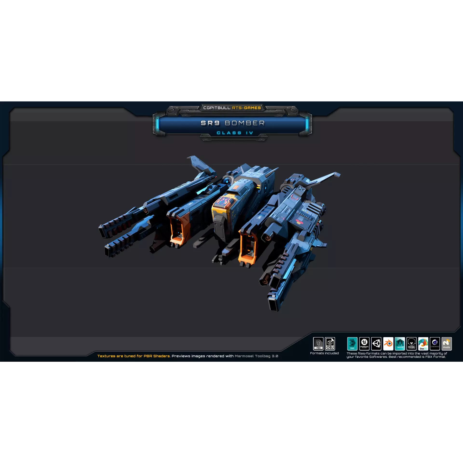 SR - Starships PACK - Low-Poly Game-Ready 3D Model - View 59