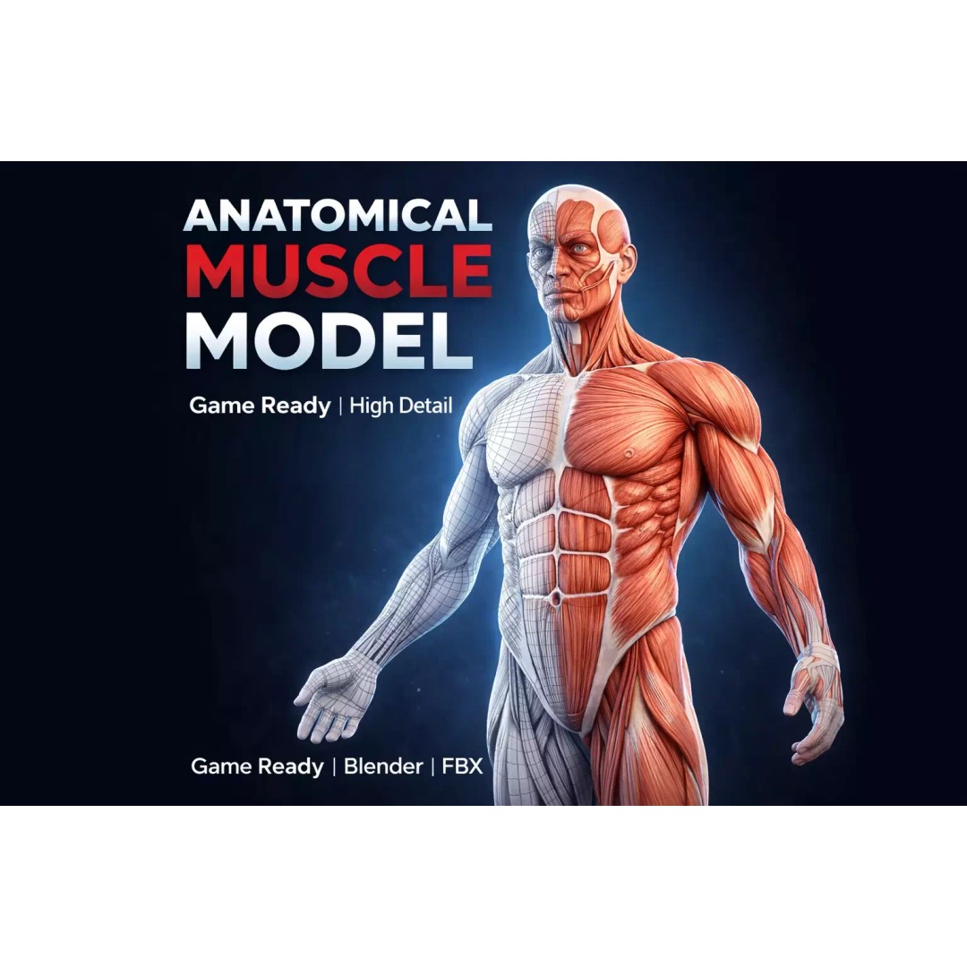 Human Muscle System 3D Model – Realistic Anatomy for Medical Use