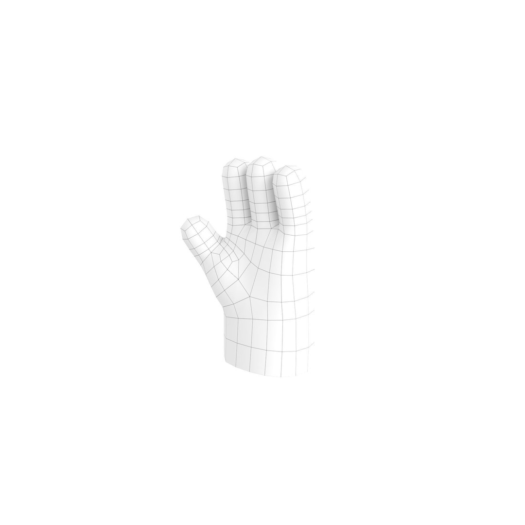 Cartoon Hand 3D Model – Low Poly Game Asset, FBX, Blender