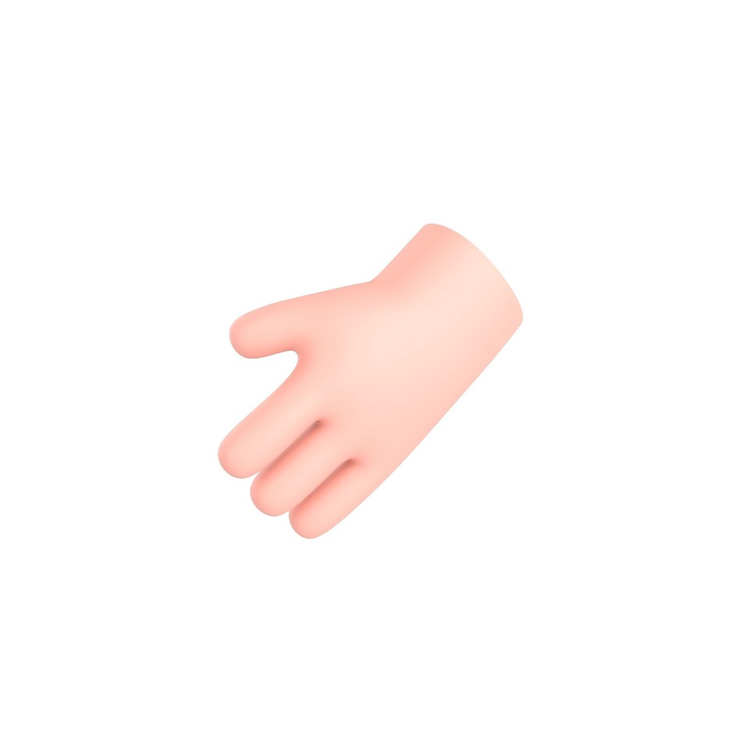 Cartoon Hand 3D Model – Low Poly Game Asset, FBX, Blender - View 13