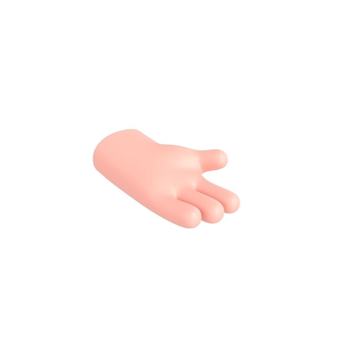 Cartoon Hand 3D Model – Low Poly Game Asset, FBX, Blender - View 14