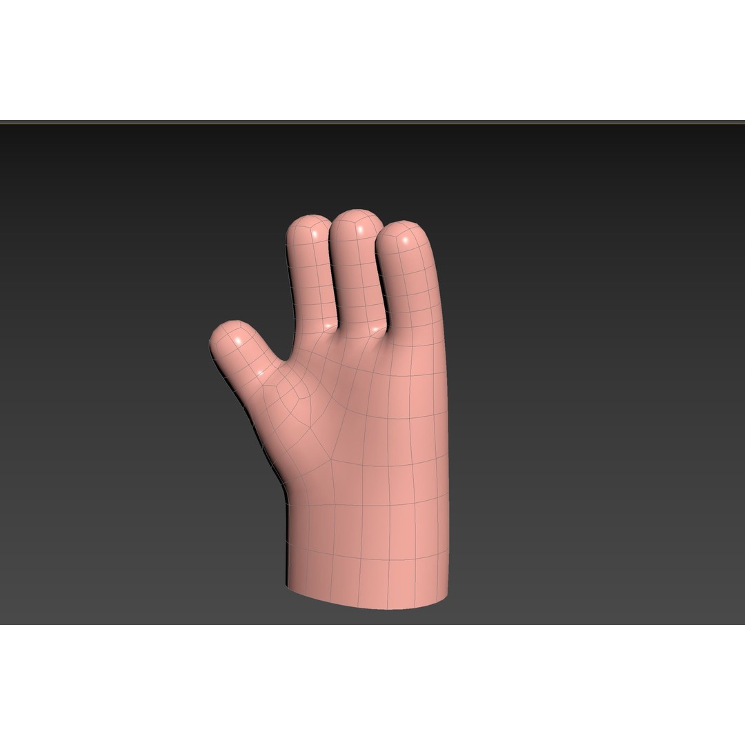 Cartoon Hand 3D Model – Low Poly Game Asset, FBX, Blender - View 15