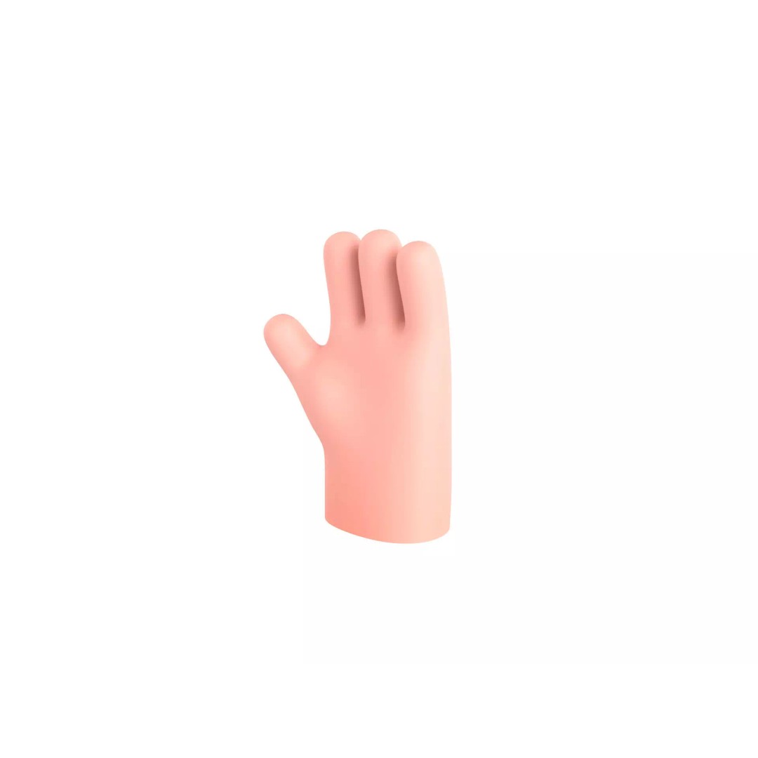 Cartoon Hand 3D Model – Low Poly Game Asset, FBX, Blender - View 2