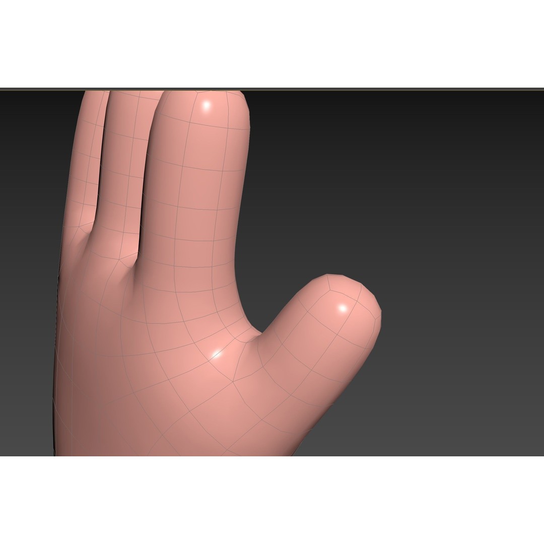 Cartoon Hand 3D Model – Low Poly Game Asset, FBX, Blender - View 23