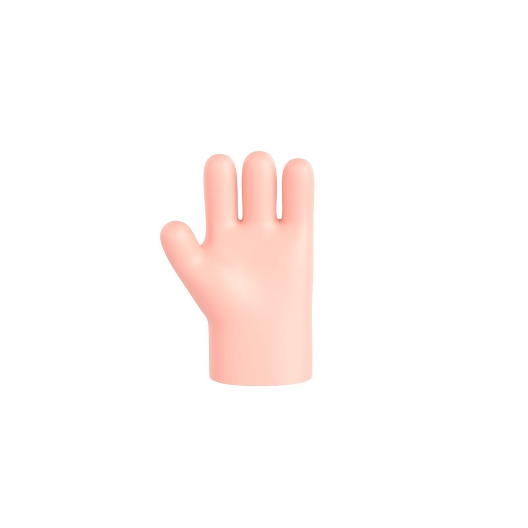 Cartoon Hand 3D Model – Low Poly Game Asset, FBX, Blender - View 5
